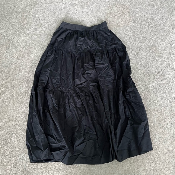 STAUD Black A-Line Midi Skirt for Work - Picture 3 of 3